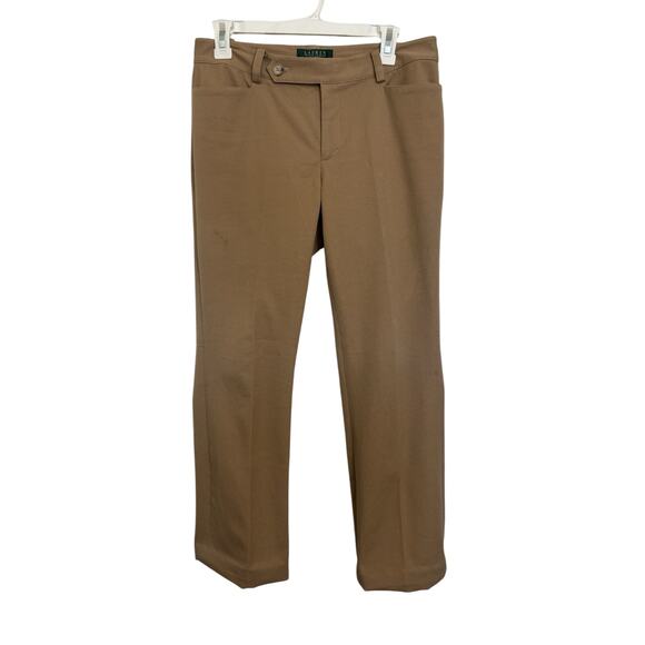 Lauren Ralph Lauren Petite Women’s Adelle Khaki Dress Pants Size 6P HEMMED - Picture 1 of 8